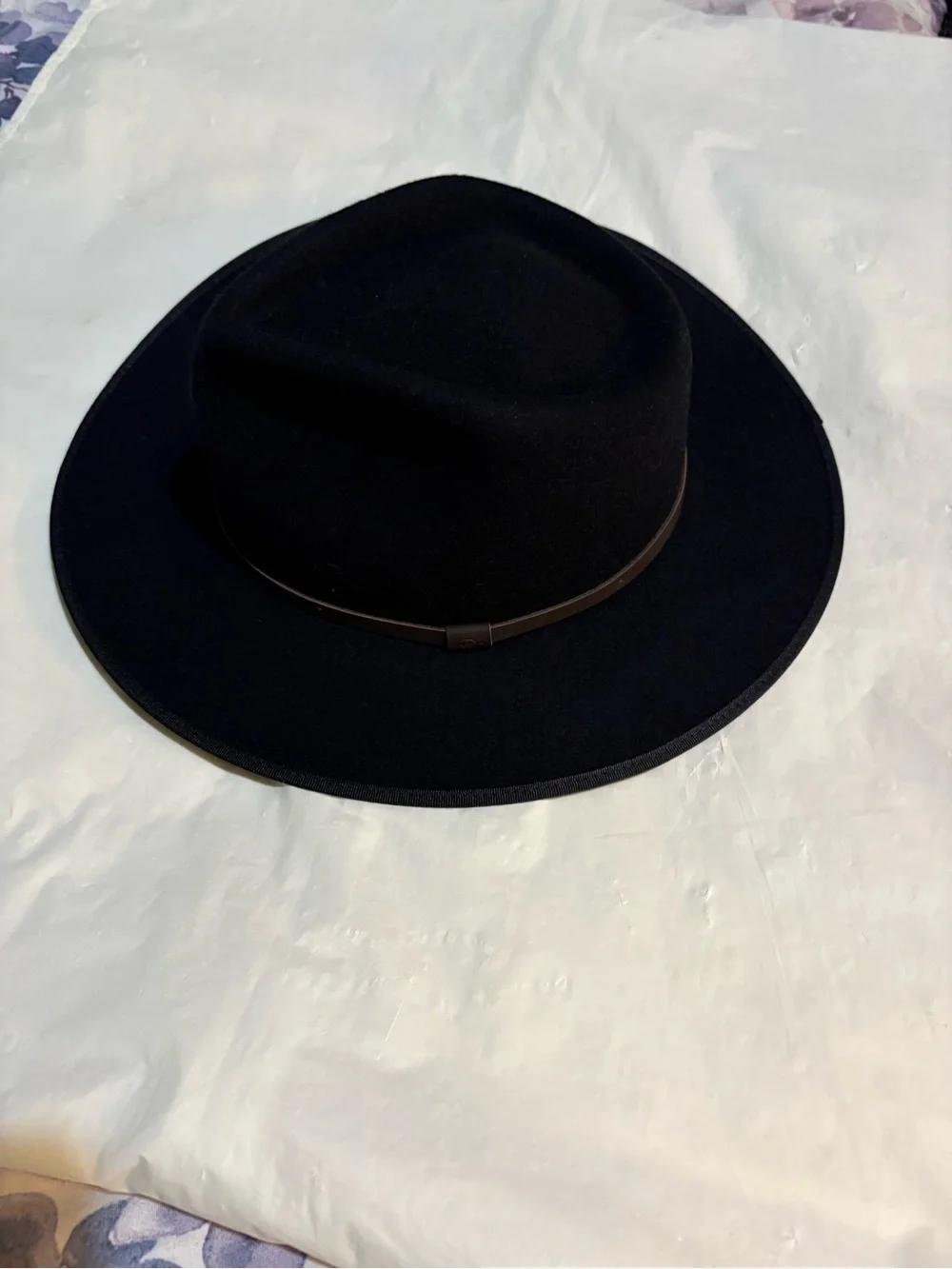 Will+Bear Calloway Black Wool Fedora Hat with Slim Band